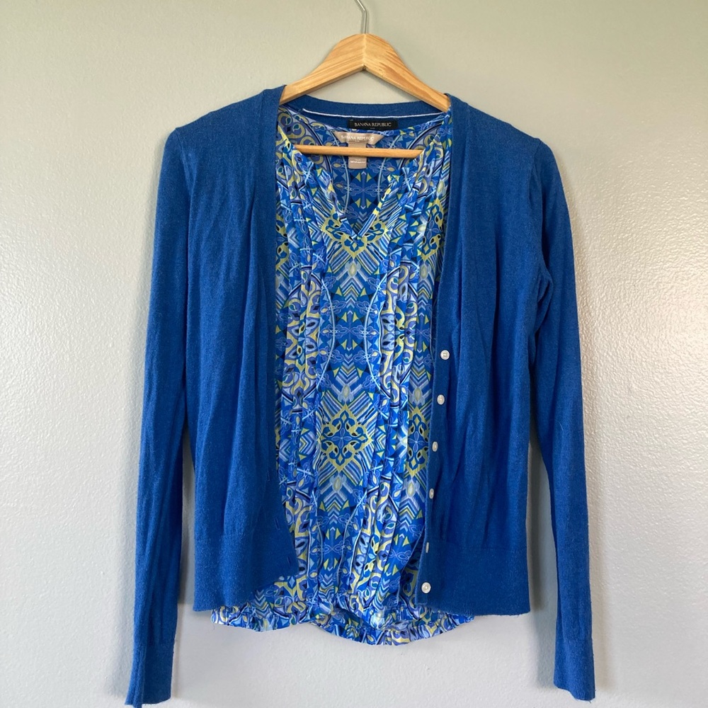 💕6 listings/$12💕 BANANA REPUBLIC top with cardigan